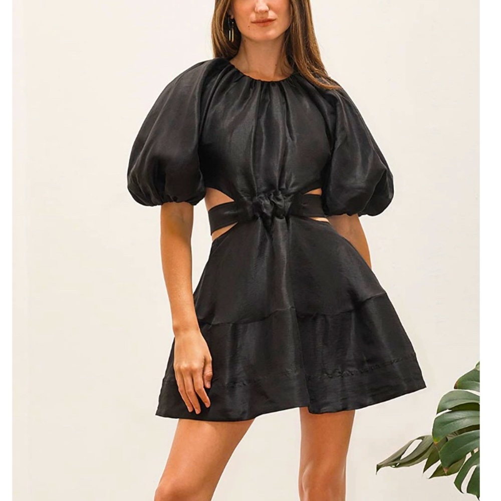 AJE black Psychedelia cut dress NWT
